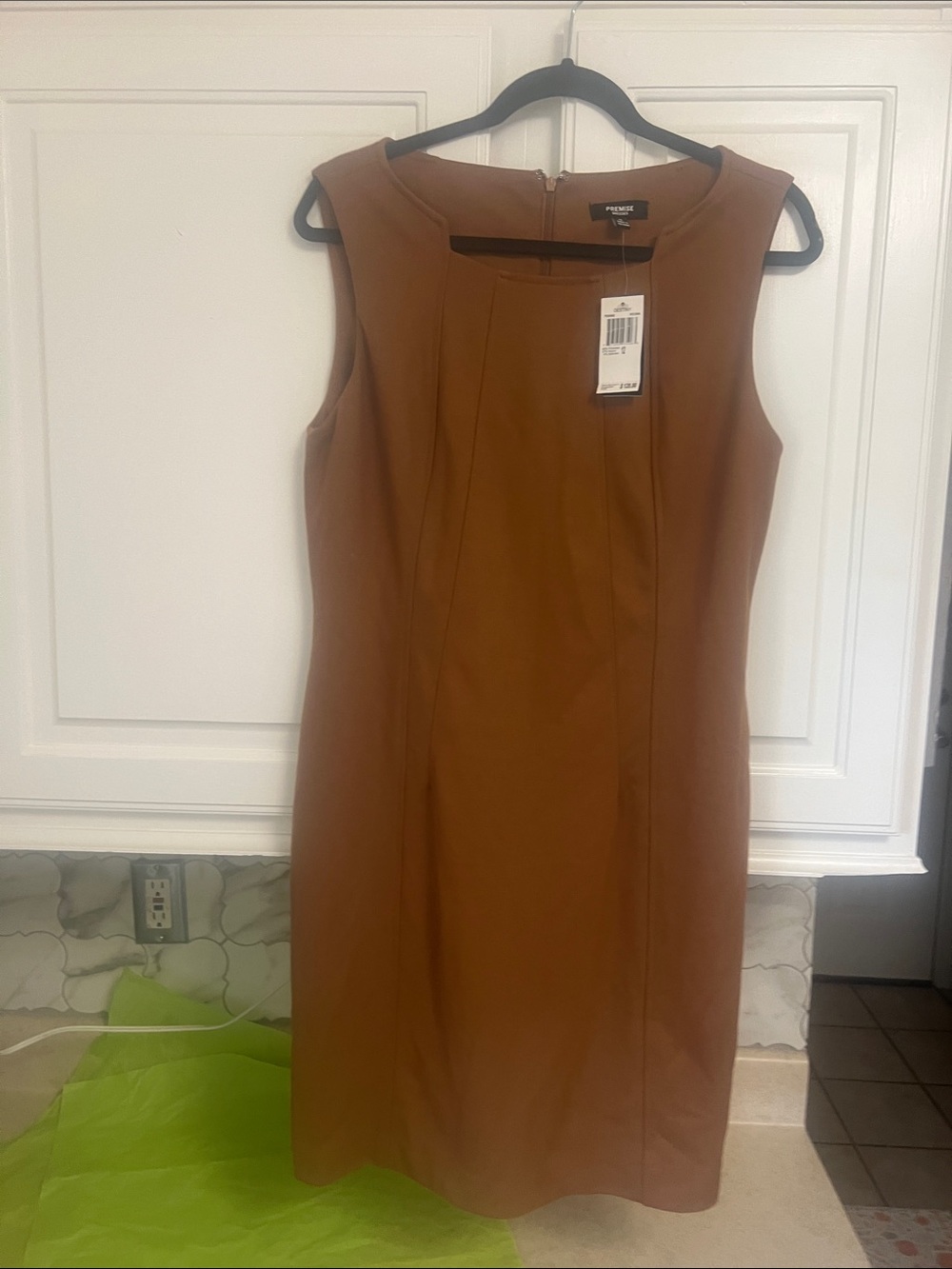 Premise Cognac Sleeveless Sheath Dress